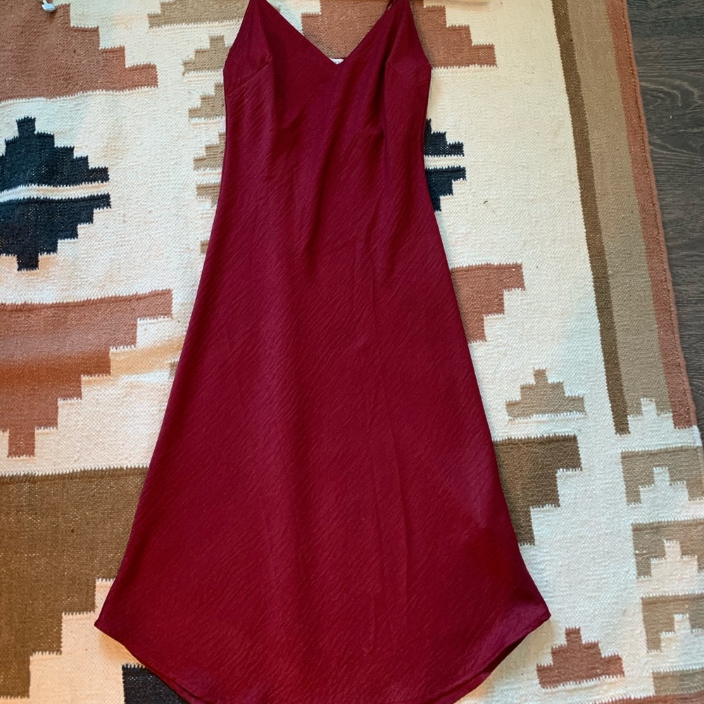 Red midi dress